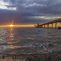Buy canvas prints of Clevedon Pier with lens flare by Rory Hailes
