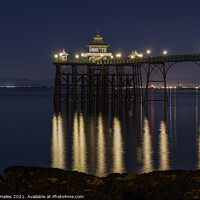 Buy canvas prints of Clevedon Pier head at night by Rory Hailes