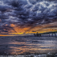 Buy canvas prints of Clevedon Pier at sunset digitally manipulated by Rory Hailes