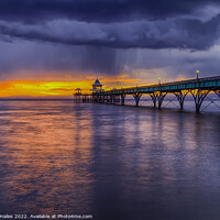 Buy canvas prints of Clevedon Pier at sunset  by Rory Hailes