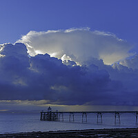 Buy canvas prints of Clevedon Pier with cumulus cloud by Rory Hailes