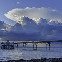 Buy canvas prints of Clevedon Pier with large cumulus cloud by Rory Hailes