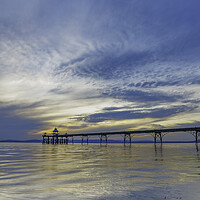 Buy canvas prints of Clevedon Pier on a cloudy evening by Rory Hailes
