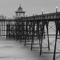 Buy canvas prints of Black and  white Clevedon Pier by Rory Hailes