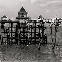 Buy canvas prints of Black and white image of Clevedon Pier by Rory Hailes
