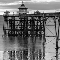 Buy canvas prints of Clevedon Pier black and white image by Rory Hailes