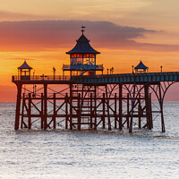 Buy canvas prints of Clevedon Pier head at sunset by Rory Hailes