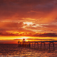 Buy canvas prints of Clevedon Pier with dramatic sky by Rory Hailes