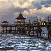 Buy canvas prints of Clevedon Pier at high tide and choppy sea by Rory Hailes