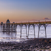 Buy canvas prints of Clevedon Pier at sunset and low tide by Rory Hailes