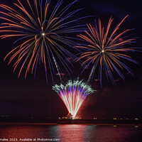 Buy canvas prints of Fire works off the Pier with multiple colours by Rory Hailes