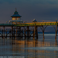 Buy canvas prints of Clevedon Pier with reflection. by Rory Hailes
