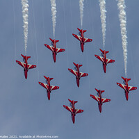 Buy canvas prints of Red Arrows diamond nine by Rory Hailes