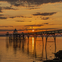 Buy canvas prints of Clevedon Pier Sunset by Rory Hailes