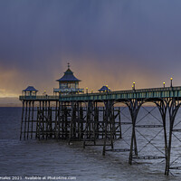 Buy canvas prints of Clevedon Pier on a squally evening by Rory Hailes