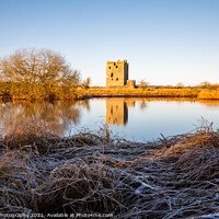 Buy canvas prints of Long exposure of Threave Castle reflecting on the River Dee in t by SnapT Photography
