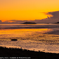 Buy canvas prints of A golden winter sunset reflecting over Kirkcudbright Bay and Ross Island by SnapT Photography