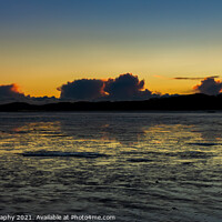 Buy canvas prints of A golden sunset reflecting over the mudflats of Kirkcudbright Bay in winter by SnapT Photography