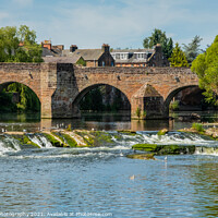 Buy canvas prints of The Devorgilla Bridge, Cauld and River Nith in the centre of Dumfries by SnapT Photography