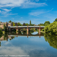 Buy canvas prints of Blue summer sky reflecting on the River Nith in Dumfries by SnapT Photography