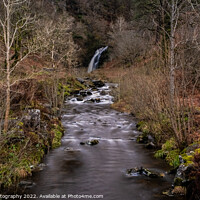 Buy canvas prints of Grey Mare's Tail Waterfall and burn in winter, Galloway Forest Park, Scotland by SnapT Photography