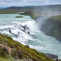 Buy canvas prints of Tourists at the Gullfoss Waterfall on the Hvita River, Golden Circle, Iceland by SnapT Photography
