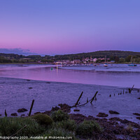 Buy canvas prints of Twilight over an estuary at low tide at Kirkcudbright Harbour southern Scotland. by SnapT Photography