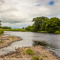 Buy canvas prints of A gravel bar and low water on a lowland Scottish r by SnapT Photography