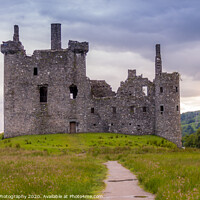 Buy canvas prints of Kilchurn Castle, the ruins of a Scottish Castle, at twlight after sun set by SnapT Photography