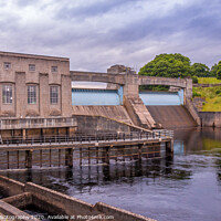 Buy canvas prints of Pitlochry Dam, hydro electric power station and salmon ladder at twilight by SnapT Photography