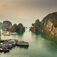Buy canvas prints of A beautiful view of Ha Long Bay in afternoon by SnapT Photography