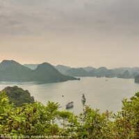 Buy canvas prints of Beautiful early morning view over the islands of Ha Long Bay, Vietnam by SnapT Photography