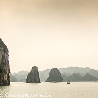 Buy canvas prints of Limestone karst islands in Ha long Bay, Vietnam by SnapT Photography
