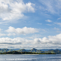 Buy canvas prints of Panoramic view of the mountains and hills of the Flores coastline in Indonesia by SnapT Photography