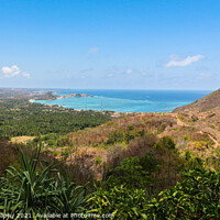 Buy canvas prints of A view over Baturiti and Kuta Beach, Lombok Indonesia by SnapT Photography