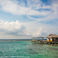 Buy canvas prints of A stilt house on the tropical island of Pramuka, Thousand Islands, Indonesia by SnapT Photography