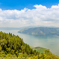 Buy canvas prints of A view over the largest volcanic crater lake in the world, Lake Toba, Indonesia by SnapT Photography