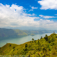 Buy canvas prints of Looking south on the largest volcanic crater lake in the world, Lake Toba by SnapT Photography