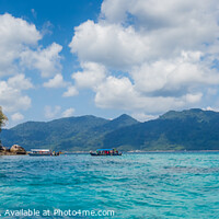 Buy canvas prints of The blue turquoise waters off Palua Rengis, Tiomen Island, Malaysia by SnapT Photography