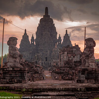 Buy canvas prints of Prambanan hindu temple at sunset in Yogyakarta, Indonesia by SnapT Photography