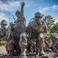 Buy canvas prints of Statue of South Korean war soldiers at the War Memorial of Korea Museum, Seoul by SnapT Photography