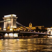 Buy canvas prints of Long exposure of Széchenyi Chain Bridge, Buda Castle and the Danube River by SnapT Photography