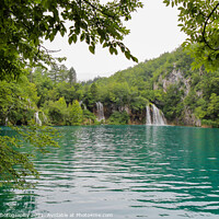Buy canvas prints of A series of waterfalls flowing into a lake at Plitvice Lakes, Croatia by SnapT Photography