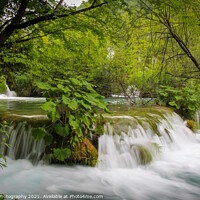 Buy canvas prints of A cascade of waterfalls at Plitvice Lakes, UNESCO World Heritage Site by SnapT Photography