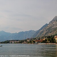 Buy canvas prints of A view of the Bay of Kotor and old town, on the Gulf of Kotor, Montenegro by SnapT Photography