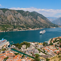 Buy canvas prints of A view over the old town in Kotor, the UNESCO World Heritage Site, Montenegro by SnapT Photography