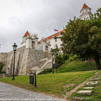 Buy canvas prints of The park at the base of the steps at Bratislava Castle, Slovakia by SnapT Photography