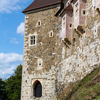 Buy canvas prints of The outer wall and watch tower on Ljubljana Castle / Ljubljanski grad, Ljubljana by SnapT Photography