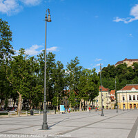 Buy canvas prints of The park at Congress Square in the center of Ljubljana on a summers day by SnapT Photography