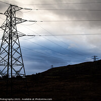 Buy canvas prints of Electricity pylons in a field on a cloudy day in w by SnapT Photography